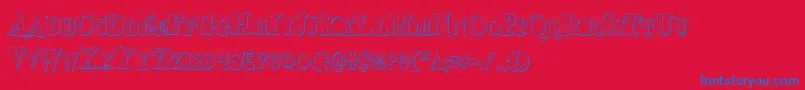 Bloodcrowsc-Schriftart – Blaue Schriften auf rotem Hintergrund