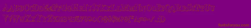 Bloodcrowsc-Schriftart – Braune Schriften auf violettem Hintergrund