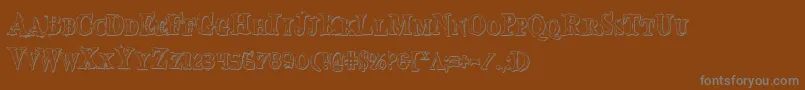 Bloodcrowsc-Schriftart – Graue Schriften auf braunem Hintergrund