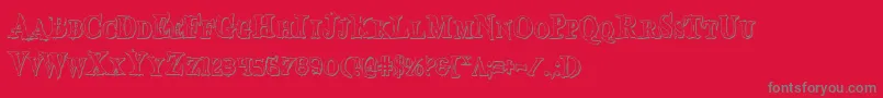 Bloodcrowsc-Schriftart – Graue Schriften auf rotem Hintergrund