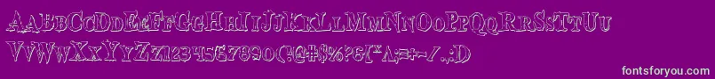 Bloodcrowsc Font – Green Fonts on Purple Background