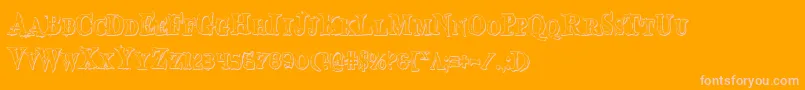 Bloodcrowsc-Schriftart – Rosa Schriften auf orangefarbenem Hintergrund