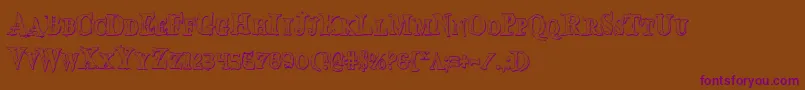 Bloodcrowsc-Schriftart – Violette Schriften auf braunem Hintergrund