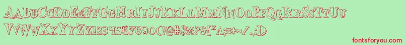 Bloodcrowsc Font – Red Fonts on Green Background