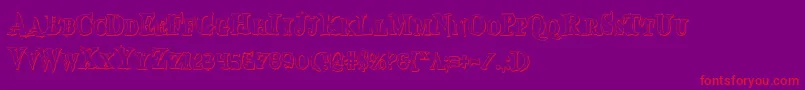 Bloodcrowsc-Schriftart – Rote Schriften auf violettem Hintergrund