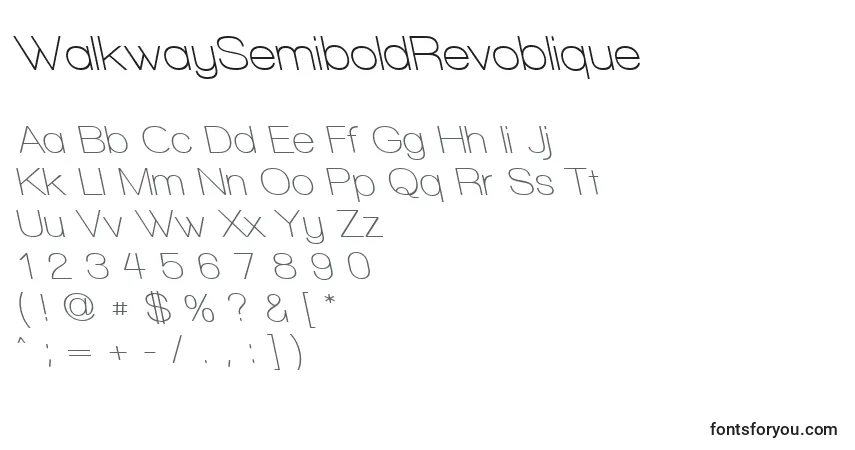 Шрифт WalkwaySemiboldRevoblique – алфавит, цифры, специальные символы