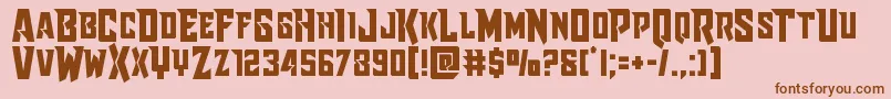 Raidercrusaderstraight-fontti – ruskeat fontit vaaleanpunaisella taustalla