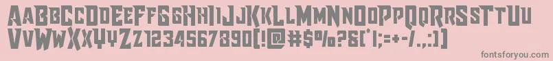 Raidercrusaderstraight-fontti – harmaat kirjasimet vaaleanpunaisella taustalla