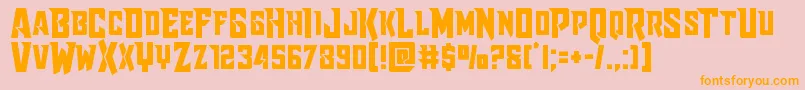 Raidercrusaderstraight Font – Orange Fonts on Pink Background