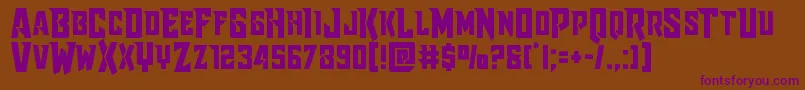 Raidercrusaderstraight Font – Purple Fonts on Brown Background