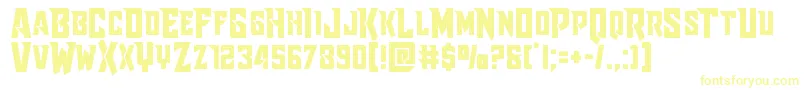 Fonte Raidercrusaderstraight – fontes amarelas em um fundo branco