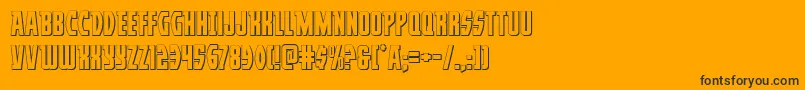 Prowler3D-Schriftart – Schwarze Schriften auf orangefarbenem Hintergrund