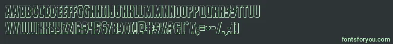 フォントProwler3D – 黒い背景に緑の文字