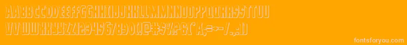 Prowler3D-Schriftart – Rosa Schriften auf orangefarbenem Hintergrund