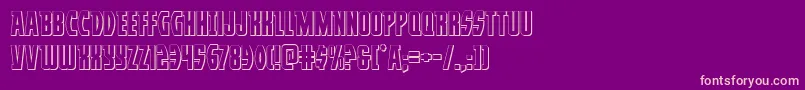 Prowler3D-Schriftart – Rosa Schriften auf violettem Hintergrund