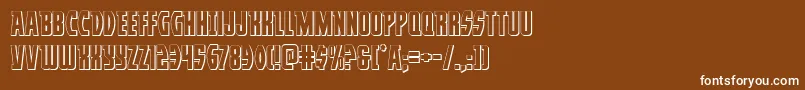 フォントProwler3D – 茶色の背景に白い文字