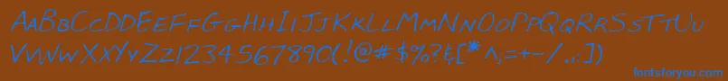 Lehn023 Font – Blue Fonts on Brown Background