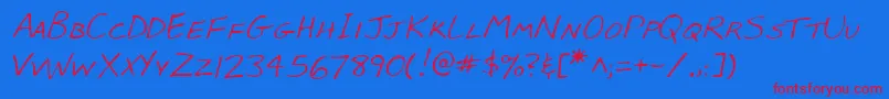 Lehn023 Font – Red Fonts on Blue Background