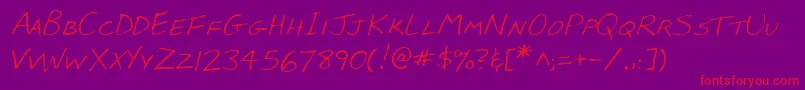 Lehn023 Font – Red Fonts on Purple Background