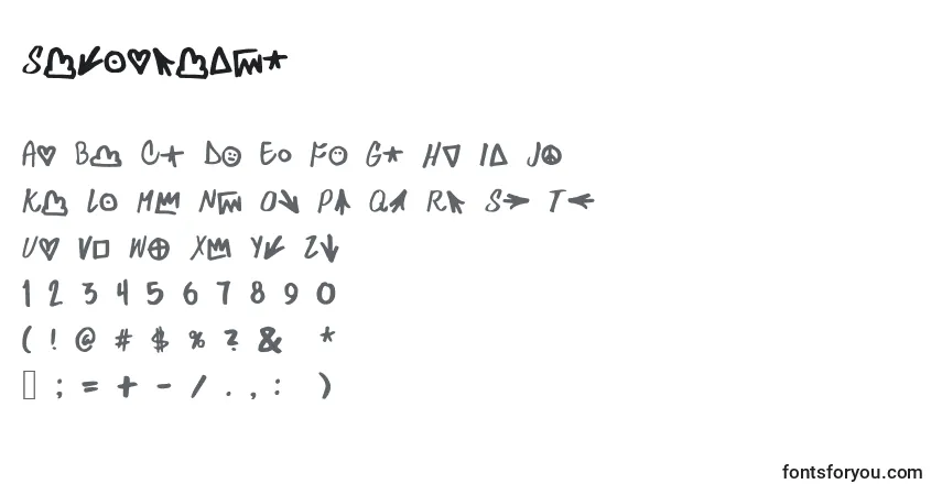 Schriftart Skylarking – Alphabet, Zahlen, spezielle Symbole
