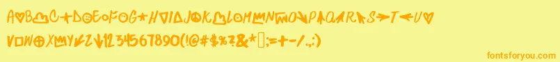 Skylarking Font – Orange Fonts on Yellow Background