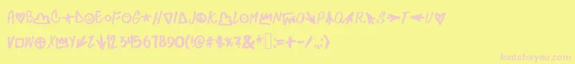 Skylarking Font – Pink Fonts on Yellow Background