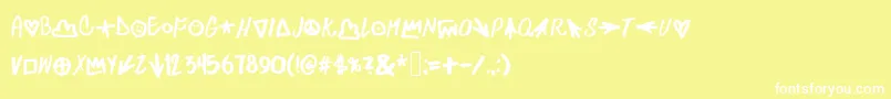 Skylarking Font – White Fonts on Yellow Background
