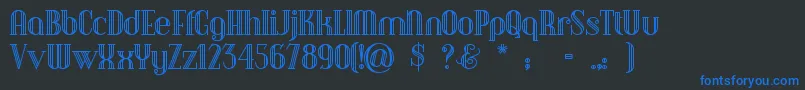 Debonair Font – Blue Fonts on Black Background