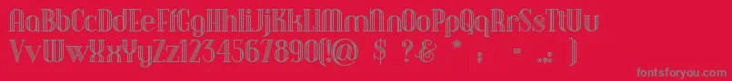 Fonte Debonair – fontes cinzas em um fundo vermelho