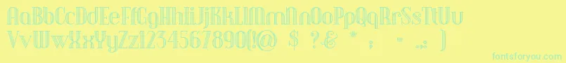 Debonair Font – Green Fonts on Yellow Background