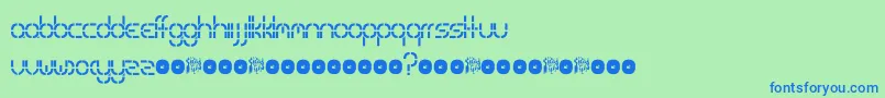 SpecialK.-fontti – siniset fontit vihreällä taustalla