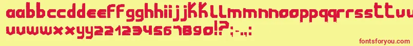 ChildwoodMilabrya Font – Red Fonts on Yellow Background