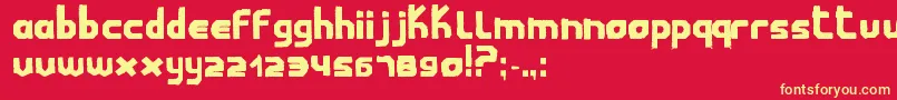 ChildwoodMilabrya Font – Yellow Fonts on Red Background
