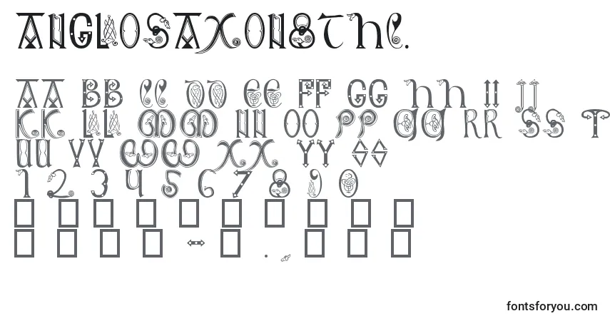 Czcionka AngloSaxon8thC. – alfabet, cyfry, specjalne znaki