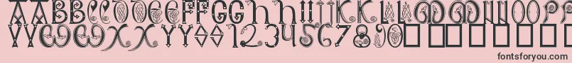 AngloSaxon8thC.-Schriftart – Schwarze Schriften auf rosa Hintergrund