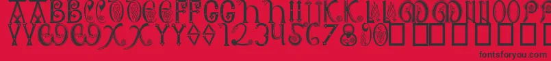 Fonte AngloSaxon8thC. – fontes pretas em um fundo vermelho