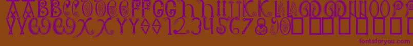 AngloSaxon8thC. Font – Purple Fonts on Brown Background