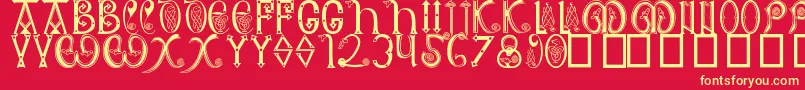 Шрифт AngloSaxon8thC. – жёлтые шрифты на красном фоне