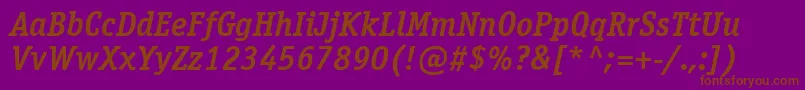More about OfficinaserifcttBolditalic Font OfficinaserifcttBolditalic Font – Brown Fonts on Purple Background