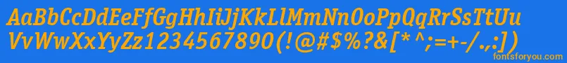 OfficinaserifcttBolditalic Font – Orange Fonts on Blue Background