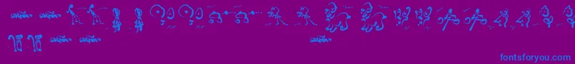 CartoonsAbstract Font – Blue Fonts on Purple Background