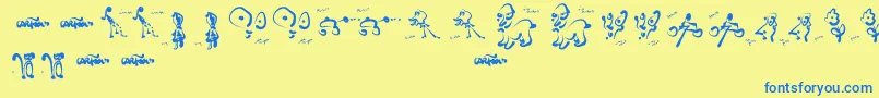 CartoonsAbstract Font – Blue Fonts on Yellow Background