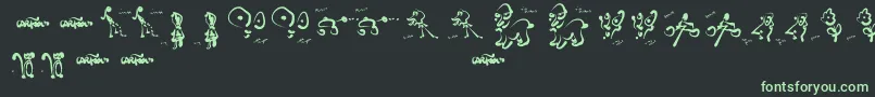 CartoonsAbstract-Schriftart – Grüne Schriften auf schwarzem Hintergrund