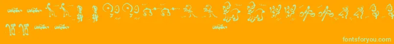 fuente CartoonsAbstract – Fuentes Verdes Sobre Fondo Naranja
