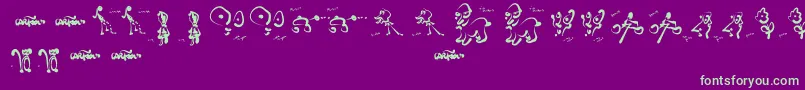 CartoonsAbstract Font – Green Fonts on Purple Background