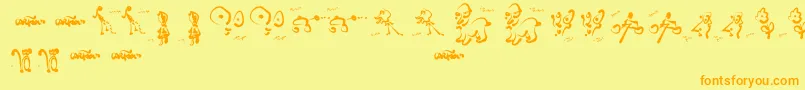 CartoonsAbstract Font – Orange Fonts on Yellow Background