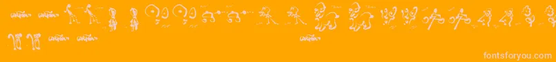 CartoonsAbstract-Schriftart – Rosa Schriften auf orangefarbenem Hintergrund