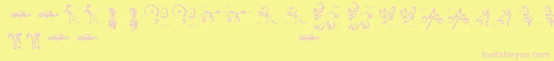 CartoonsAbstract Font – Pink Fonts on Yellow Background
