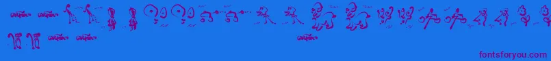 CartoonsAbstract Font – Purple Fonts on Blue Background