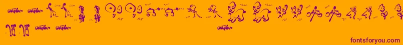 CartoonsAbstract-fontti – violetit fontit oranssilla taustalla